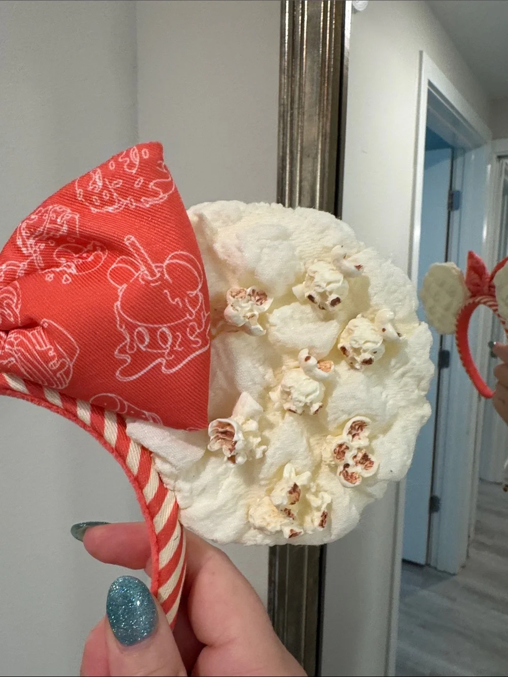 Disney Popcorn-Snack Ear Headband with reddish Bow